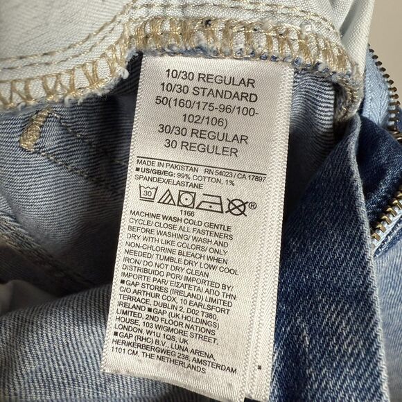 Gap Slim Boyfriend Jean in Light Boyd 10/30R Womens Denim Raw Hem Mid Rise Ankle - Picture 9 of 9